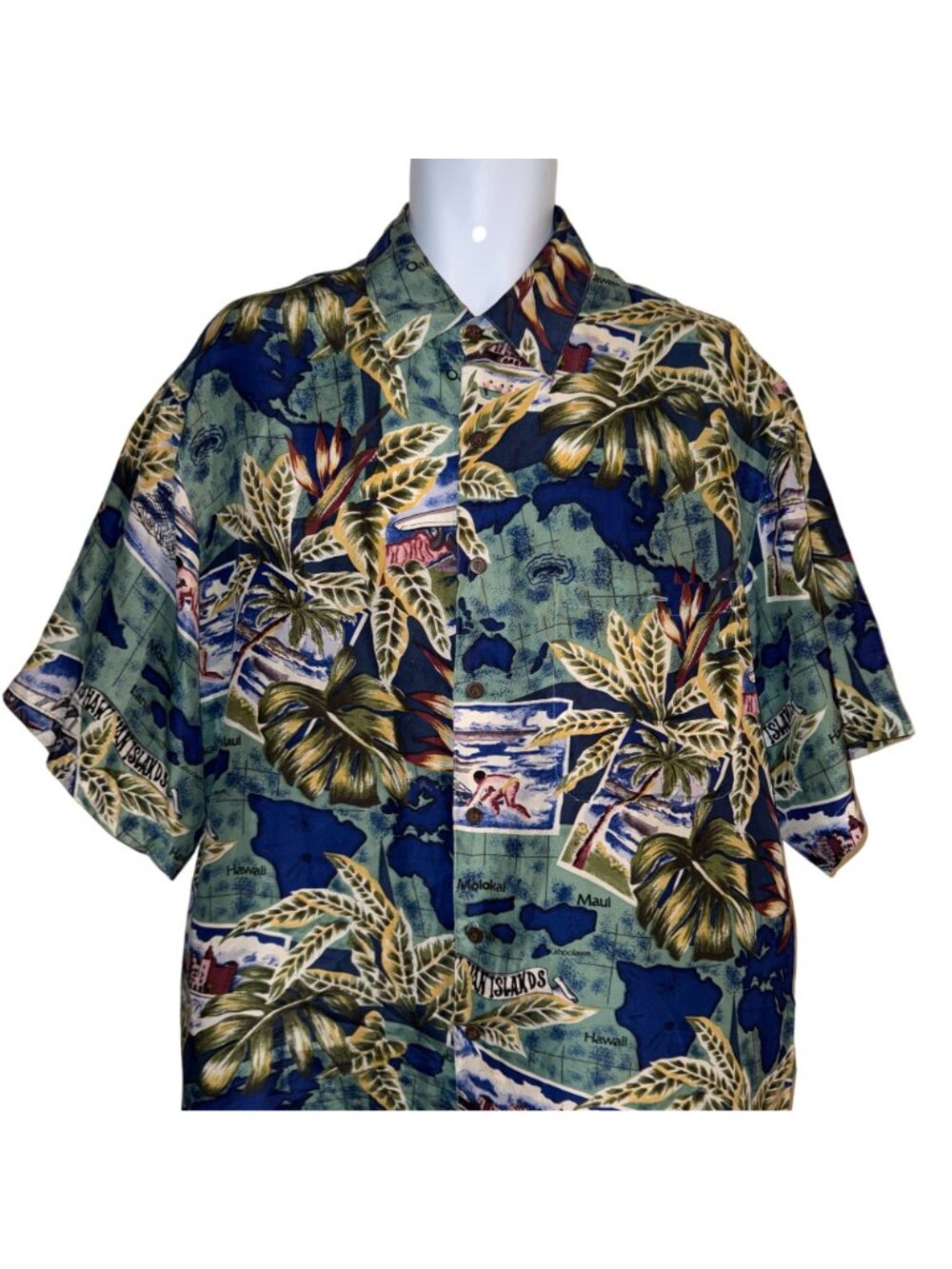 VTG Silk Traders Button Shirt Mens XL Beach Vacation Aloha Hawaiian Retro - Picture 2 of 7